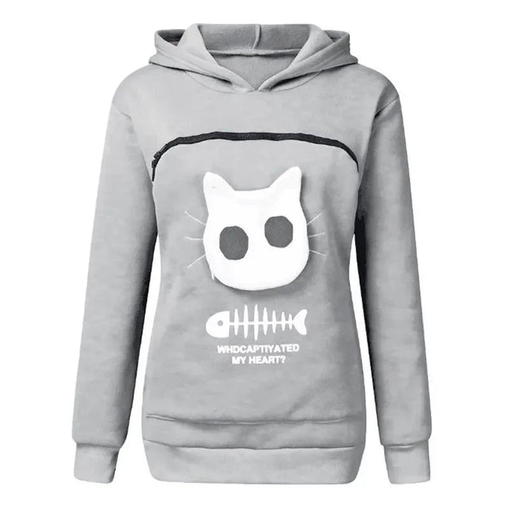 Nivara — Fleece Hoodie Sweatshirt with Kangaroo Pocket for Small Cats