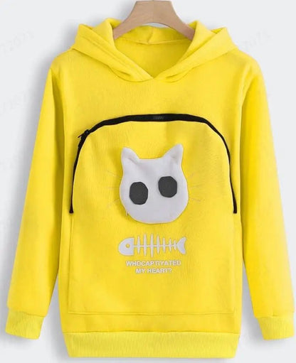 Nivara — Fleece-Kapuzenpullover mit Kängurutasche für kleine Katzen