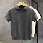 Nivara Knit Polo Diamond (Gray S) - Men's Polo | Zavonix