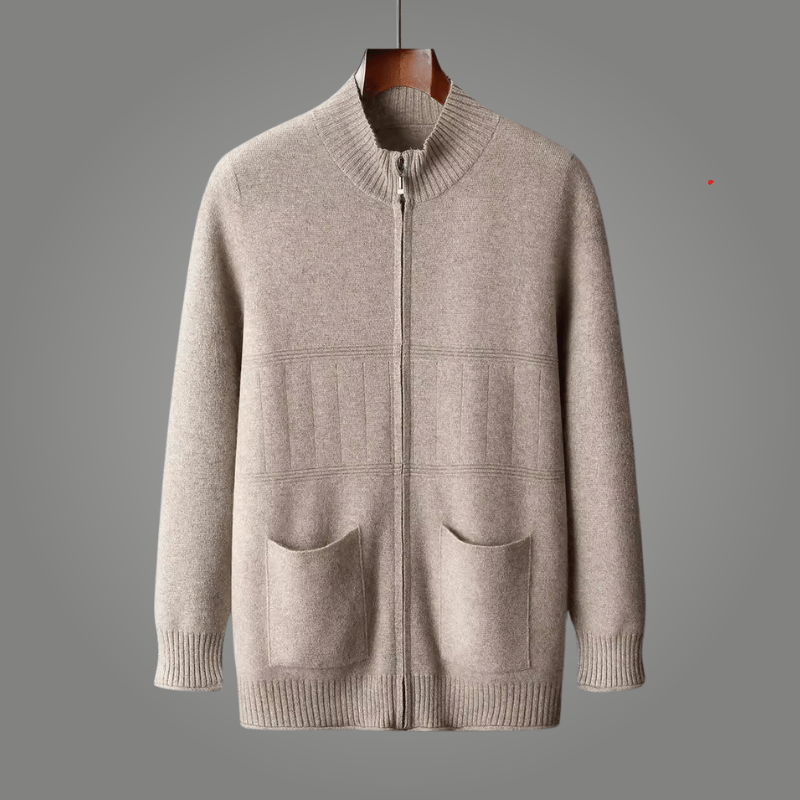 Nivara — Soft Cashmere Cardigan with Front Pockets for Warmth (Camel S) - | Zavonix