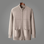 Nivara — Soft Cashmere Cardigan with Front Pockets for Warmth (White S) - | Zavonix
