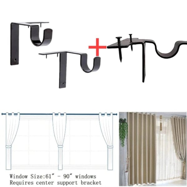 No Drill Curtain Rod Brackets Window Frame Holders Product Image 05