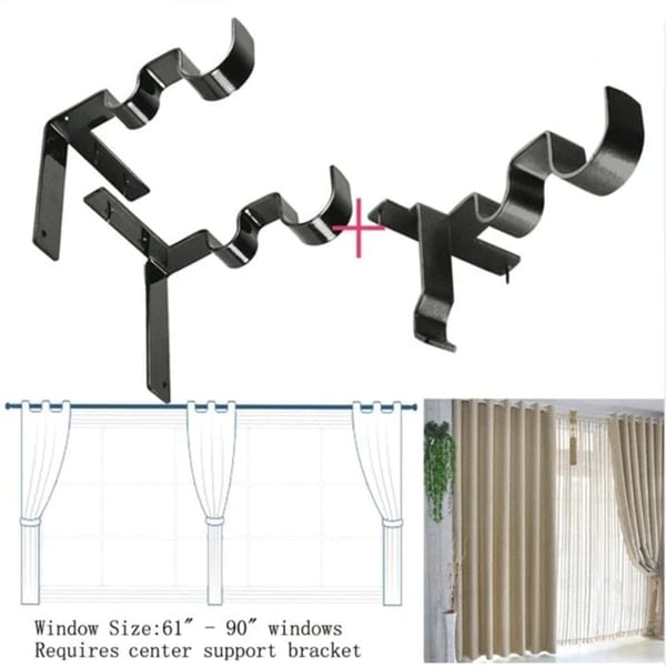 No Drill Curtain Rod Brackets Window Frame Holders Product Image 06
