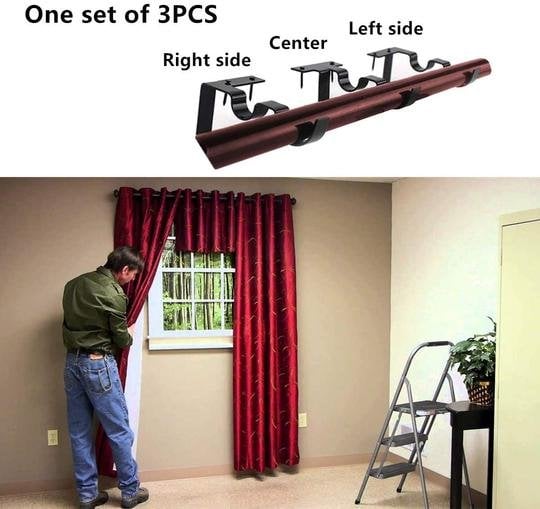 No Drill Curtain Rod Brackets Window Frame Holders Product Image 07