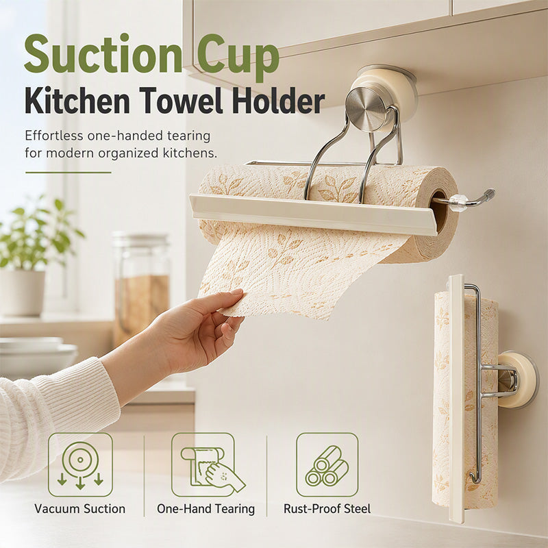 No Drill Paper Towel Holder Suction Mount Product Image 02