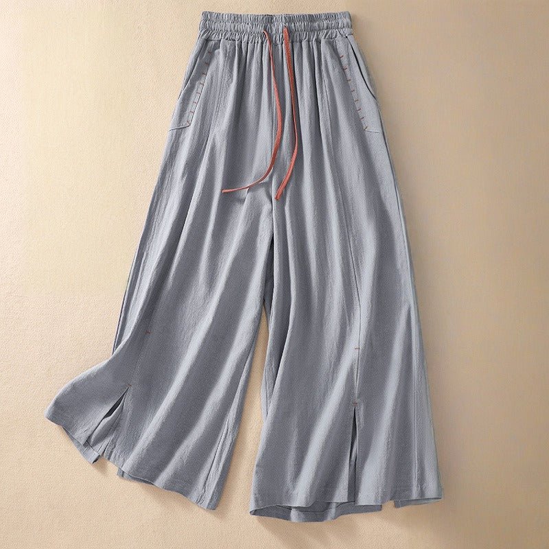 NOA LINEN PANTS (Khaki XS) - | Zavonix