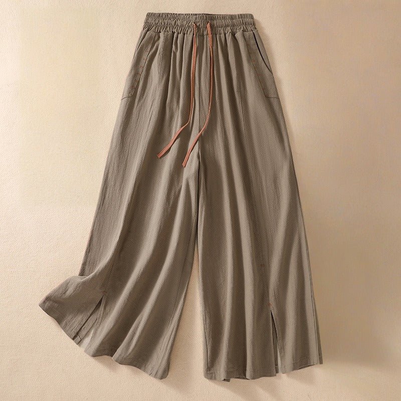 NOA LINEN PANTS (Khaki XS) - | Zavonix