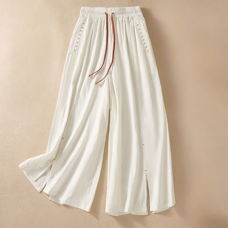 NOA LINEN PANTS (Khaki XS) - | Zavonix