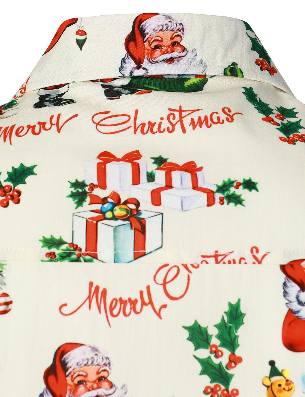 Noelix — Men’s Cotton Christmas Shirt with Long Sleeves (Beige S) - xmas | Zavonix