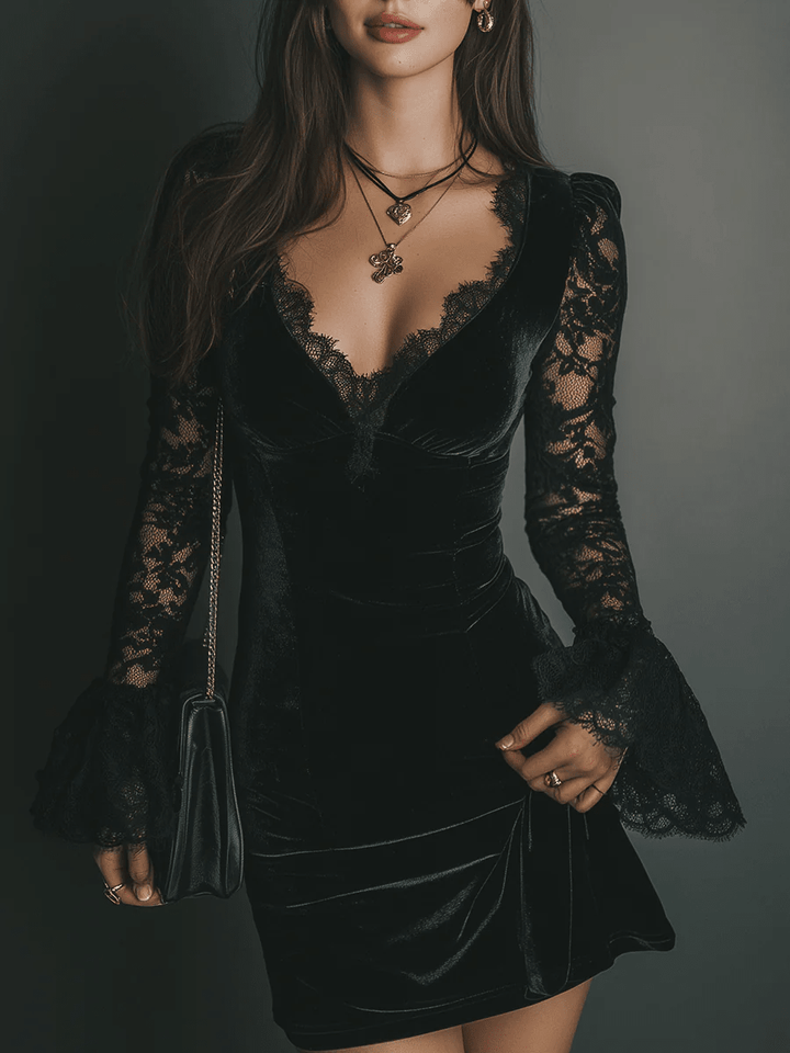 Noirelle Velvet-Look Mini Dress product image 1