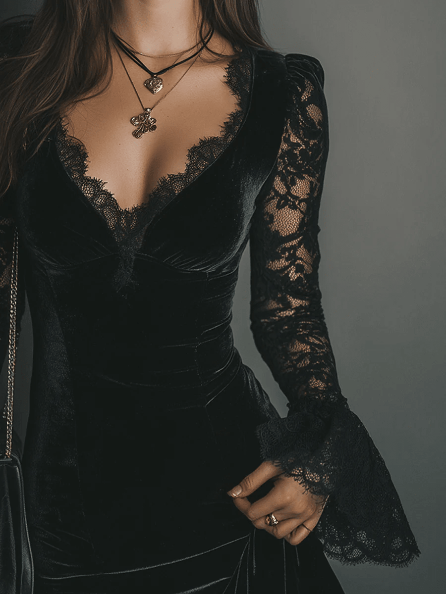Noirelle Velvet-Look Mini Dress product image 2