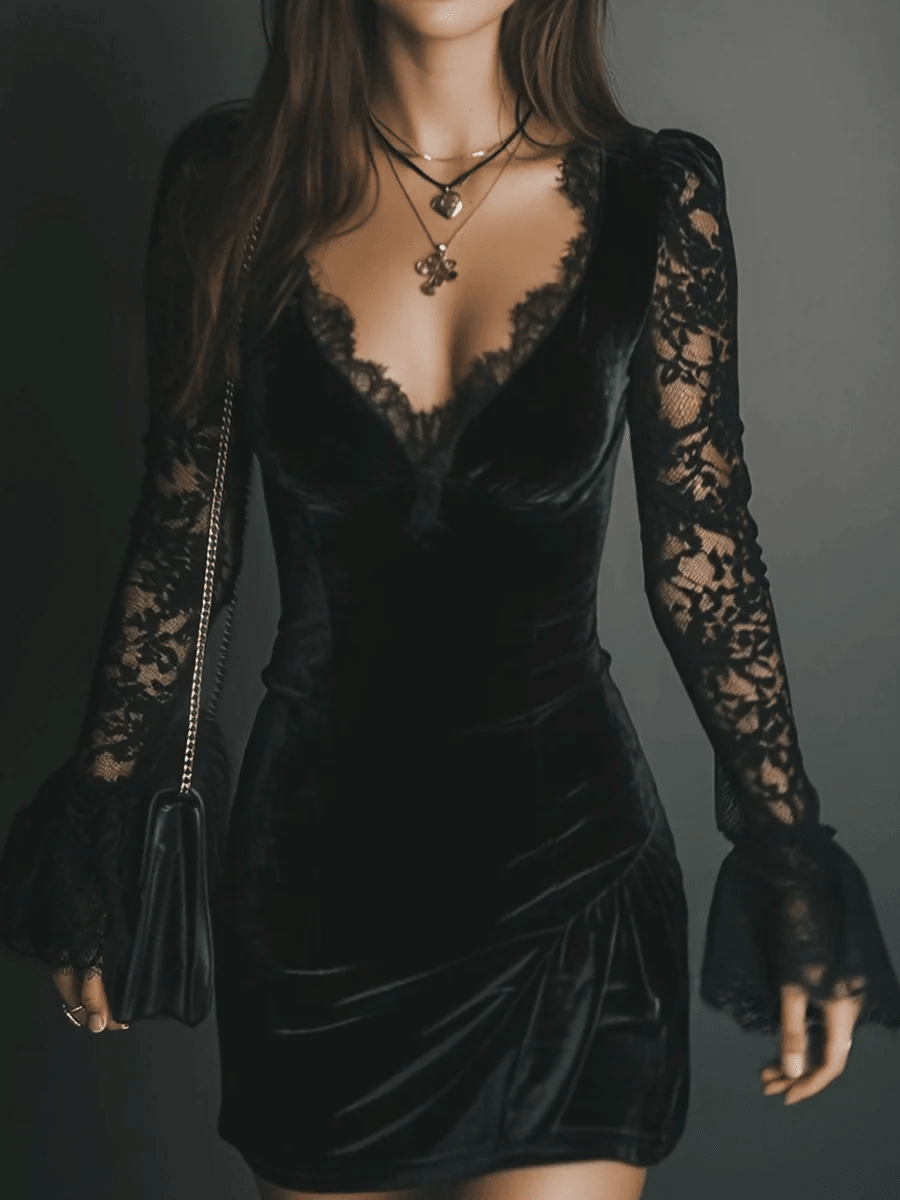 Noirelle Velvet-Look Mini Dress product image 4