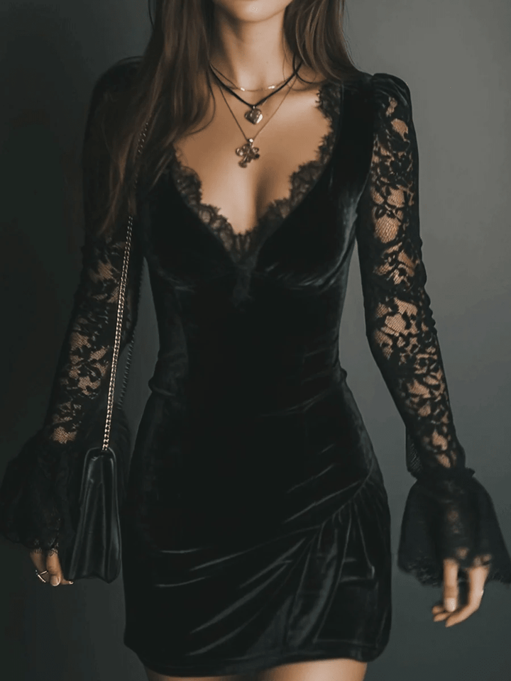 Noirelle Velvet-Look Mini Dress product image 4