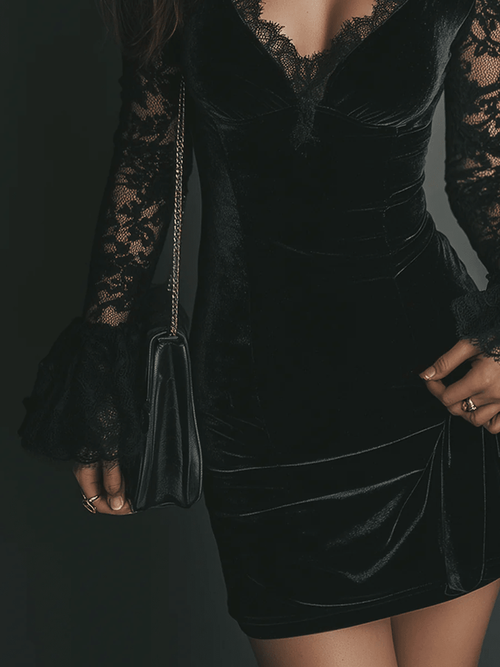 Noirelle Velvet-Look Mini Dress product image 5
