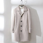 Nolan — Premium Wool Trench Coat with Modern Button Details (Cream S) - | Zavonix
