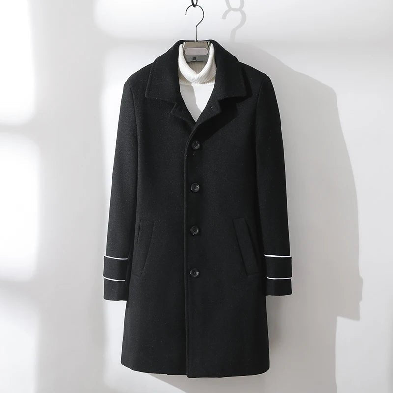 Nolan — Premium Wool Trench Coat with Modern Button Details (Cream S) - | Zavonix