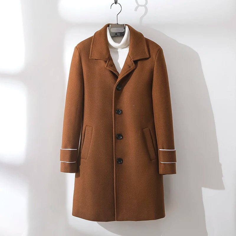 Nolan — Premium Wool Trench Coat with Modern Button Details (Cream S) - | Zavonix