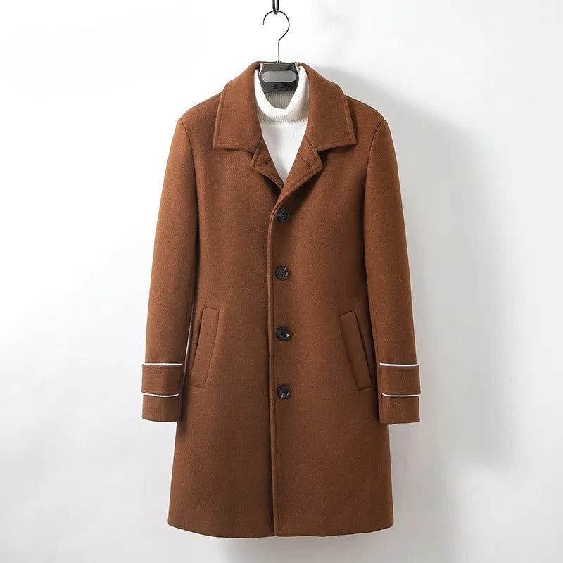 Nolan — Premium Wool Trench Coat with Modern Button Details (Cream S) - | Zavonix