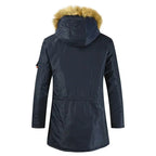 Norla Heritage — Insulated Faux - Fur Hood Coat for Cold Weather (Blue Navy XS) - | Zavonix