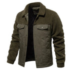 Norla — Insulated Cotton Fleece Jacket with Snap Closures (Green S) - | Zavonix