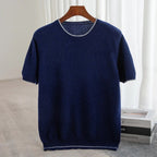 Norla — Premium Cashmere Knit Shirt with Color Accents (Gray S) - | Zavonix