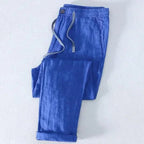 Norla — Relaxed Fit 100% Linen Pants for Warm Weather (Navy Blue XS (28 - 29)) - | Zavonix