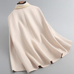 Nora Women's Cape | Soft Sheepskin Wool, Elegant Black Design 2