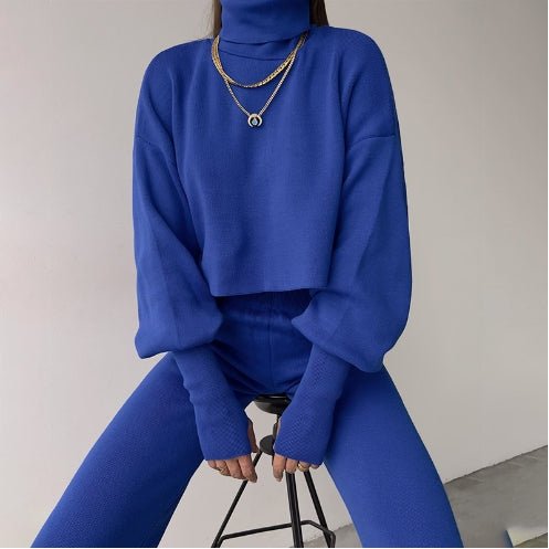 Noraflex Womens Knit Turtleneck Lounge Set Product Image 01