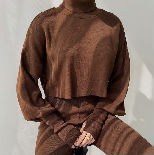 Noraflex Womens Knit Turtleneck Lounge Set Product Image 05