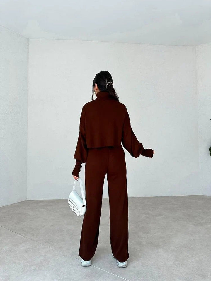 Noraflex Womens Knit Turtleneck Lounge Set Product Image 08
