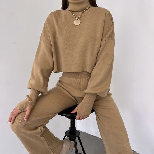 Noraflex Womens Knit Turtleneck Lounge Set Product Image 09