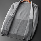 Nordelle — Knit Open - Front Cardigan with Color - Block Detail (Gray S) - | Zavonix