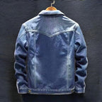 Norelvo — Men's Insulated Denim Winter Jacket with Fleece Lining (Dark Blue XS) - | Zavonix