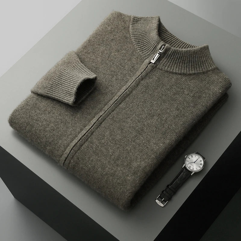 Noren — Premium Cashmere Merino Wool Cardigan with Soft Warmth (Olive S) - | Zavonix