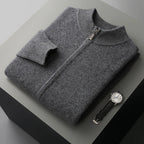 Noren — Premium Cashmere Merino Wool Cardigan with Soft Warmth (Dark Gray S) - | Zavonix