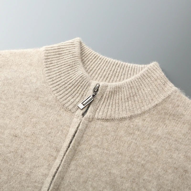 Noren — Premium Cashmere Merino Wool Cardigan with Soft Warmth (Beige S) - | Zavonix