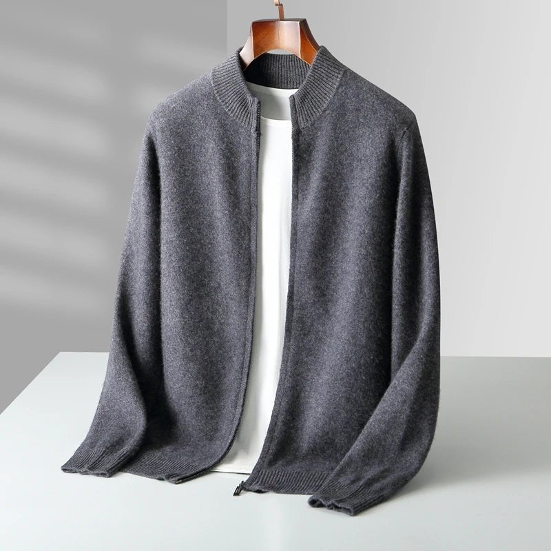 Noren — Premium Cashmere Merino Wool Cardigan with Soft Warmth (Beige S) - | Zavonix