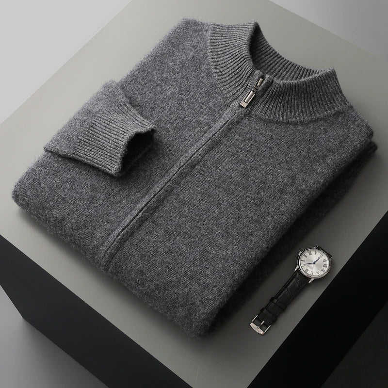 Noren — Premium Cashmere Merino Wool Cardigan with Soft Warmth (Olive S) - | Zavonix