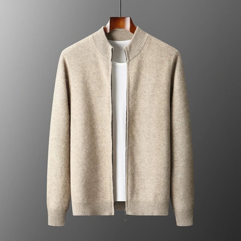 Noren — Premium Cashmere Merino Wool Cardigan with Soft Warmth (Beige S) - | Zavonix