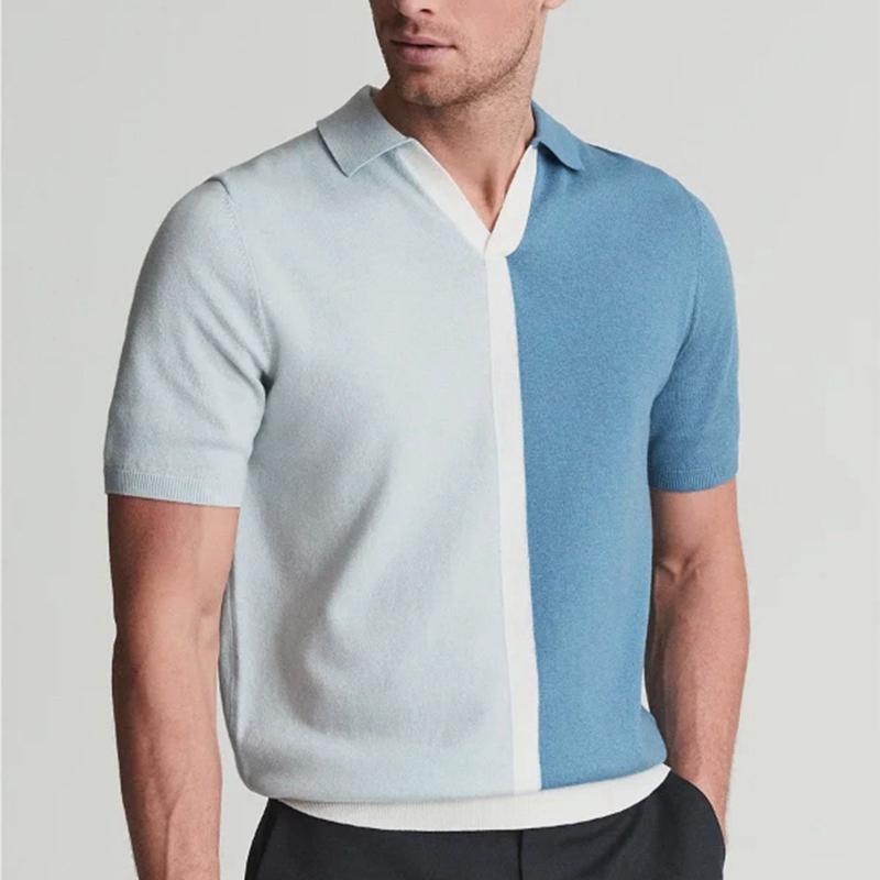 Norla — 100% Cotton Split - Color Polo Shirt for Casual Wear (Blue S) - | Zavonix