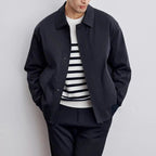 Norla Bomber Jacket — Tailored Fit with Premium Snap Closures (Navy Blue S) - | Zavonix