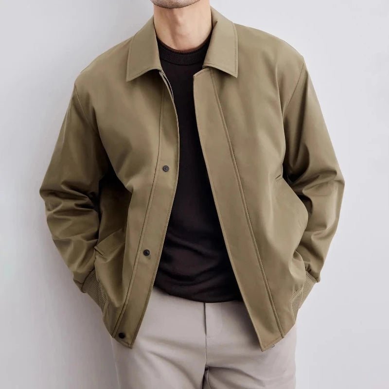 Norla Bomber Jacket — Tailored Fit with Premium Snap Closures (Khaki S) - | Zavonix