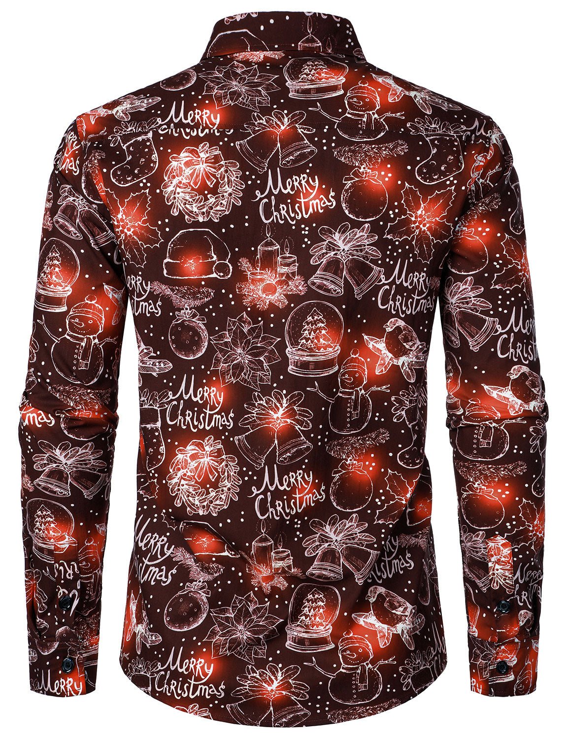 Norla Classic — Men's 100% Cotton Christmas Long Sleeve Shirt (Brown S) - xmas | Zavonix