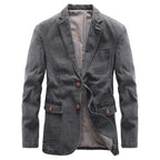Norla Denim Jacket — Dark - Wash Vintage Style with Wooden Buttons (Gray XS) - | Zavonix