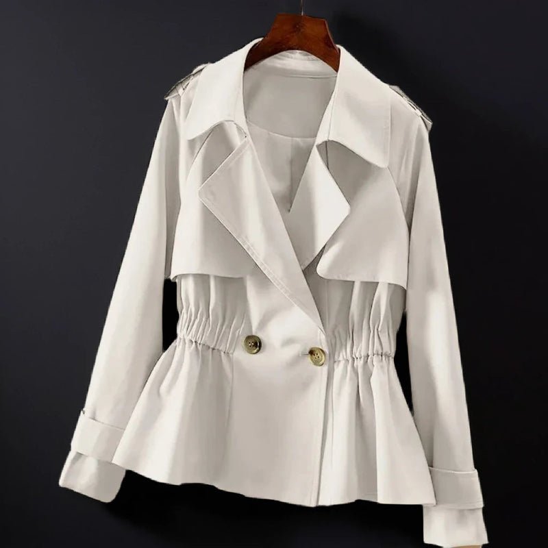 Norla — Double - Breasted Peplum Jacket with Tailored Fit (White XS) - | Zavonix
