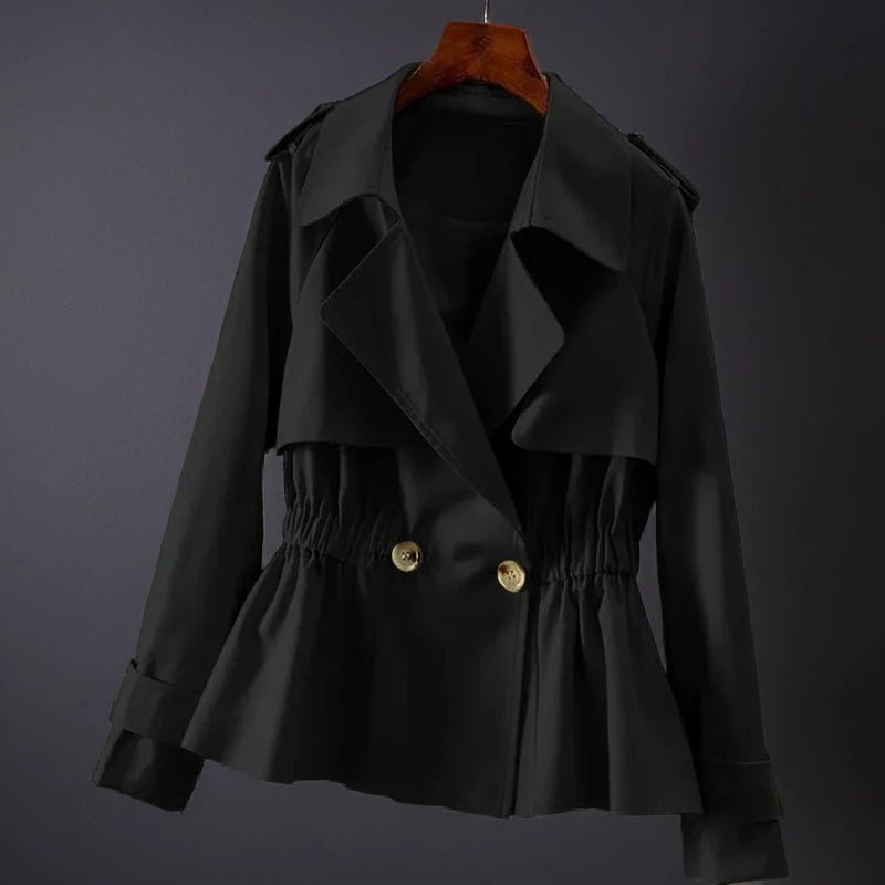 Norla — Double - Breasted Peplum Jacket with Tailored Fit (Black XS) - | Zavonix