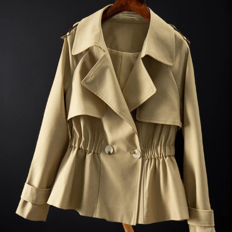 Norla — Double - Breasted Peplum Jacket with Tailored Fit (Light Beige XS) - | Zavonix