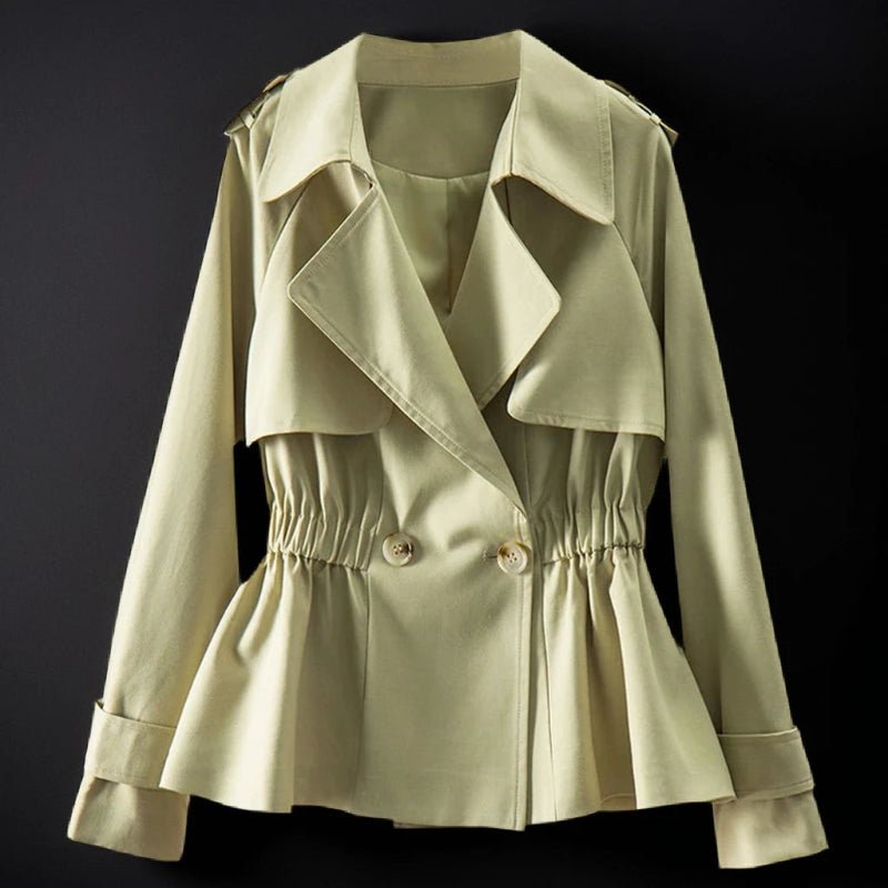 Norla — Double - Breasted Peplum Jacket with Tailored Fit (Light Beige XS) - | Zavonix