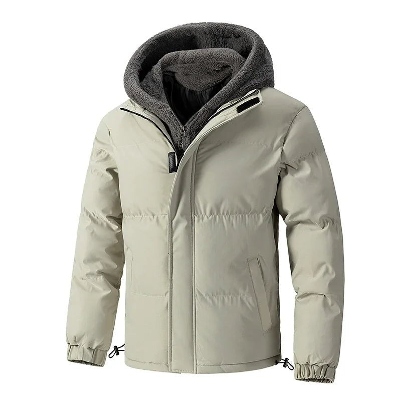 Norla — Durable Hooded Jacket with Soft Fleece Lining and Tailored Fit (Beige XS) - | Zavonix