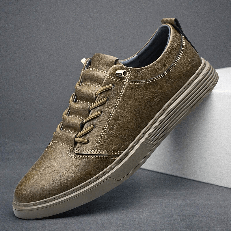 Norla — Genuine Leather Sneakers with Cushioned Comfort and Durable Sole (Brown 6) - | Zavonix